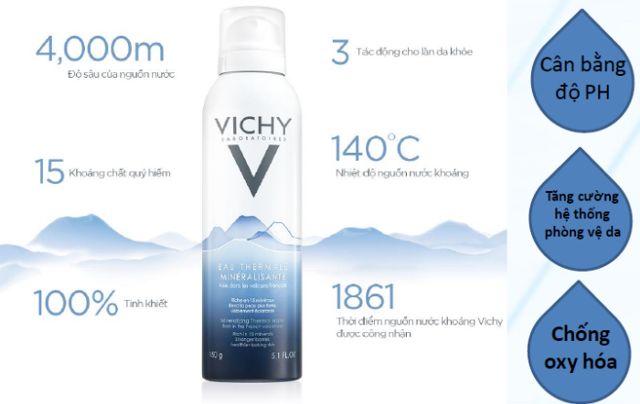 Xịt khoáng dưỡng da Vichy Eau Thermale 150ml - Pháp